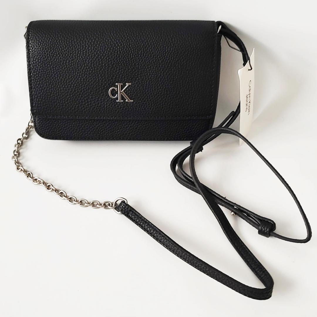 残1★【新品】CK ロゴ カルバンクライン チェーン クロスボディバッグ 黒