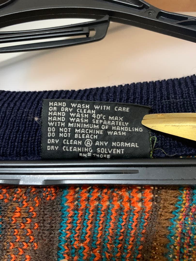 90s COOGI クージー Vネック 3Dニット XL オーストラリア製｜ボロ