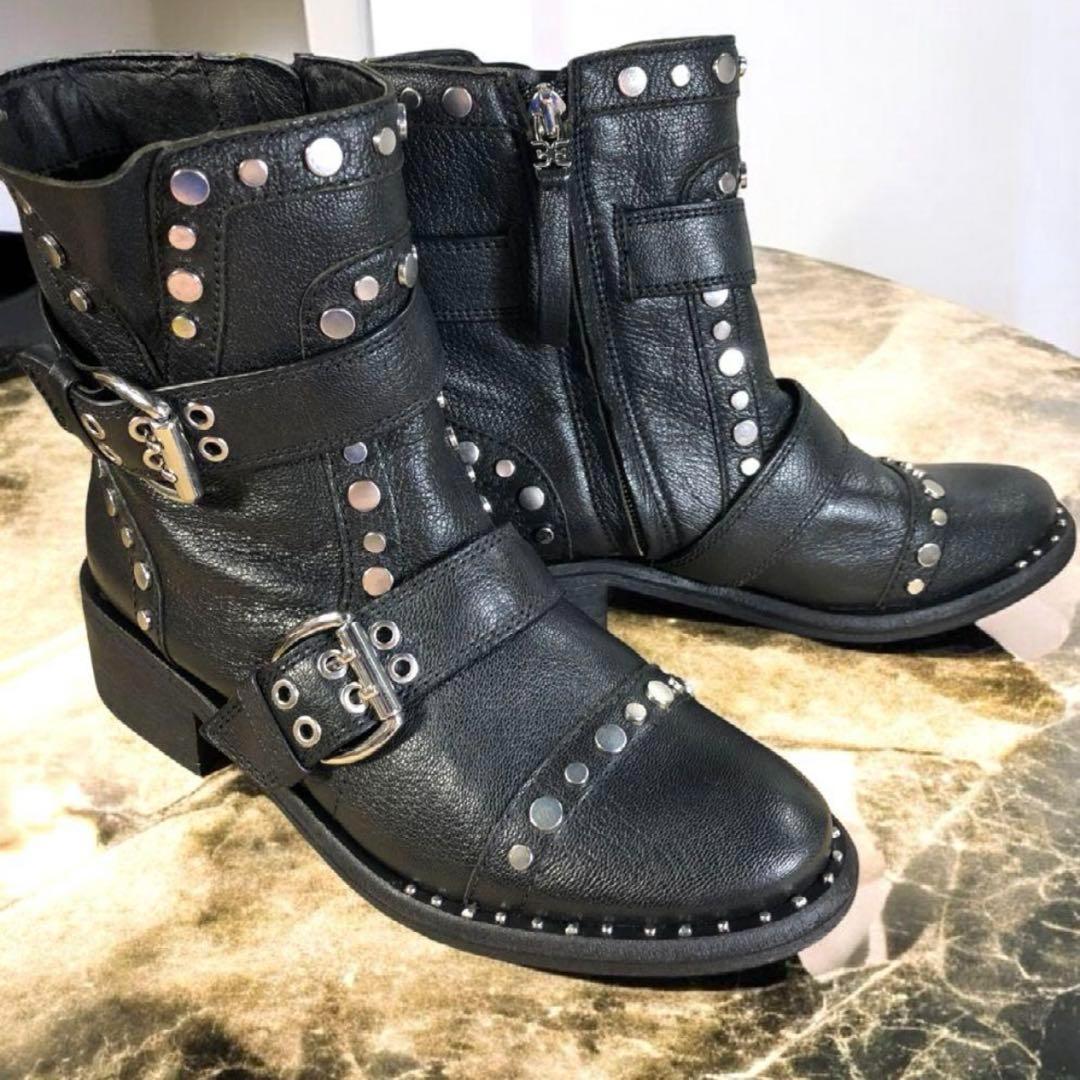 サムエデルマン　レザーブーツ スタッズ　レディース 24.0 ブラック黒
