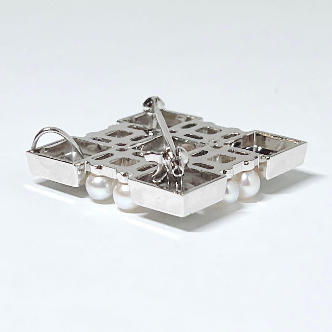 美品✨MIKIMOTOミキモト ベビーパール　ブローチ　ネックレス　スクエア