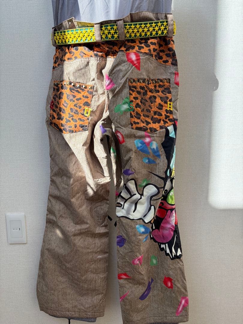 Gush スノーボードウェア　ピエロ柄　ヒョウ柄　Lサイズ　上下セット