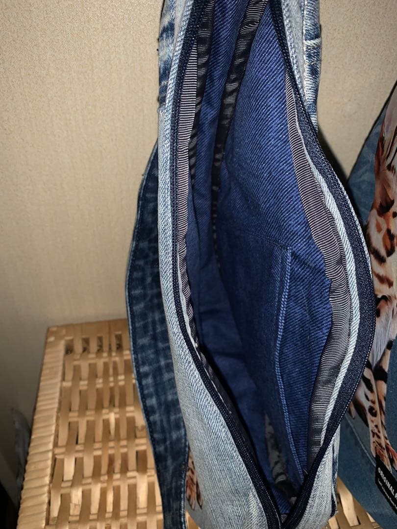 【キンザン号】しずく型ボディバッグ（小サイズ）×2(特注)デニムリメイク