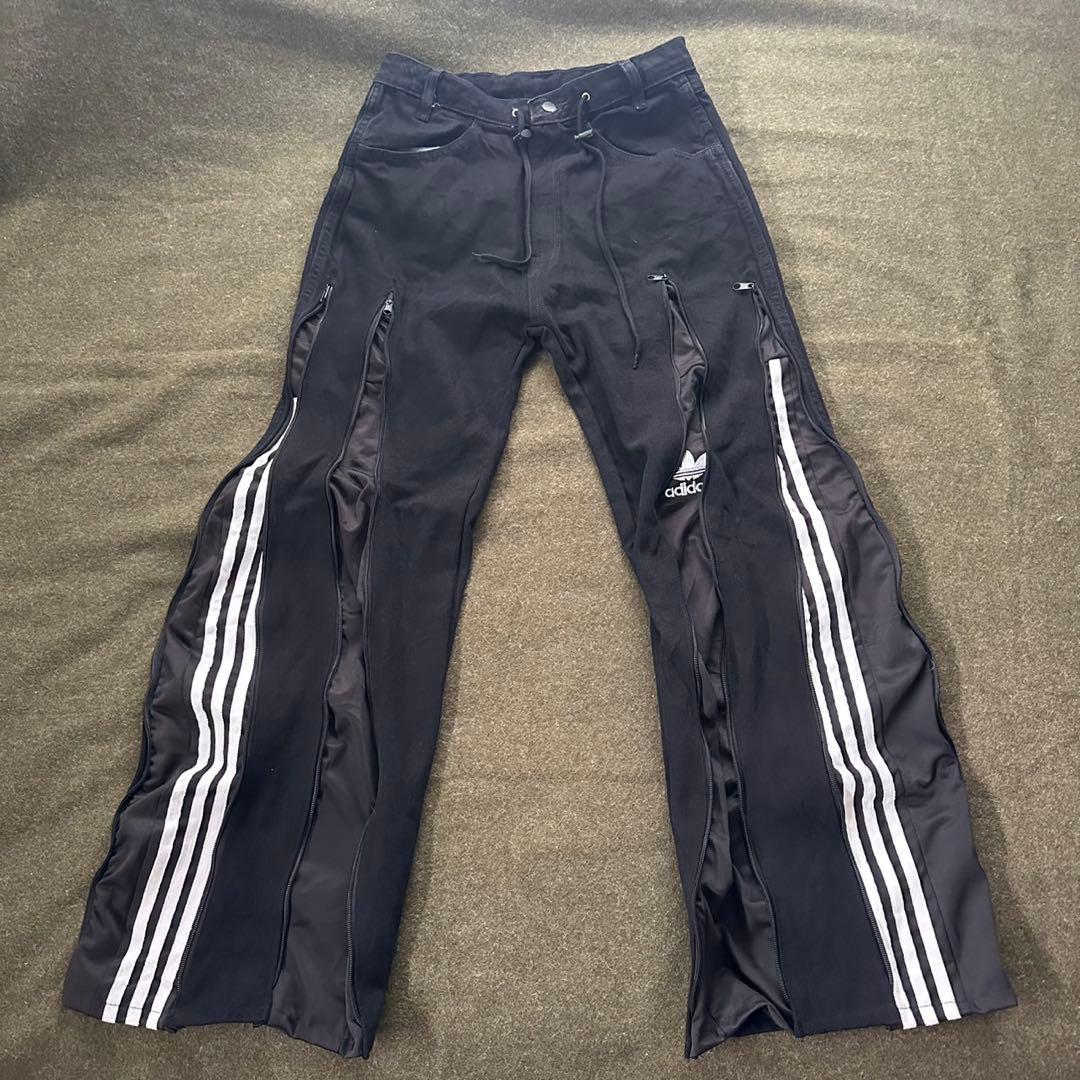 ⭐︎人気⭐︎リメイク　デニム　古着　韓国　4ジッパーデニム　アディダス　RMD016