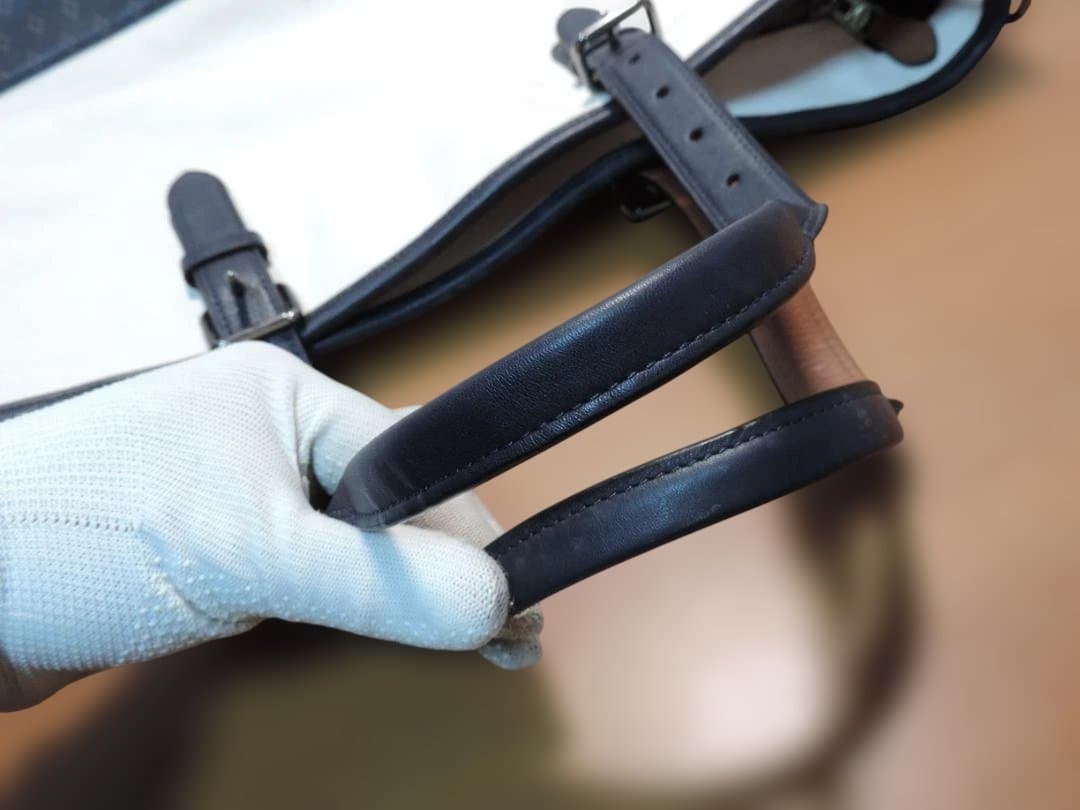 COACH/コーチ　メンズ　トートバッグ　キャンバス×レザー　白×紺　403K☆