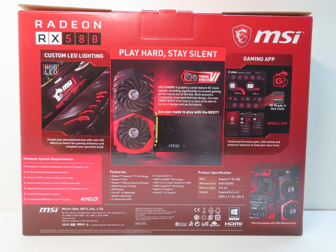 ★　MSI VD6329 / Radeon RX 580 GAMING X 8G