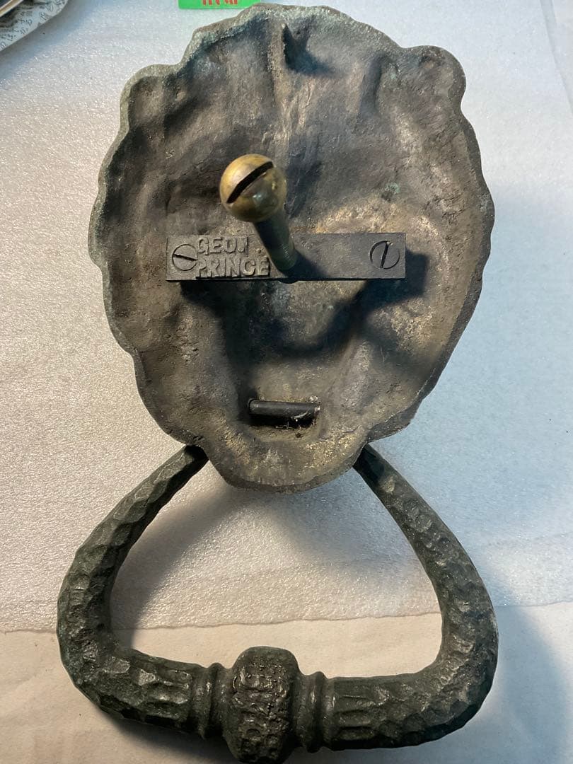 GEO PRINCE ライオンの頭部 金属製ドアノッカー 真鍮製？1650g