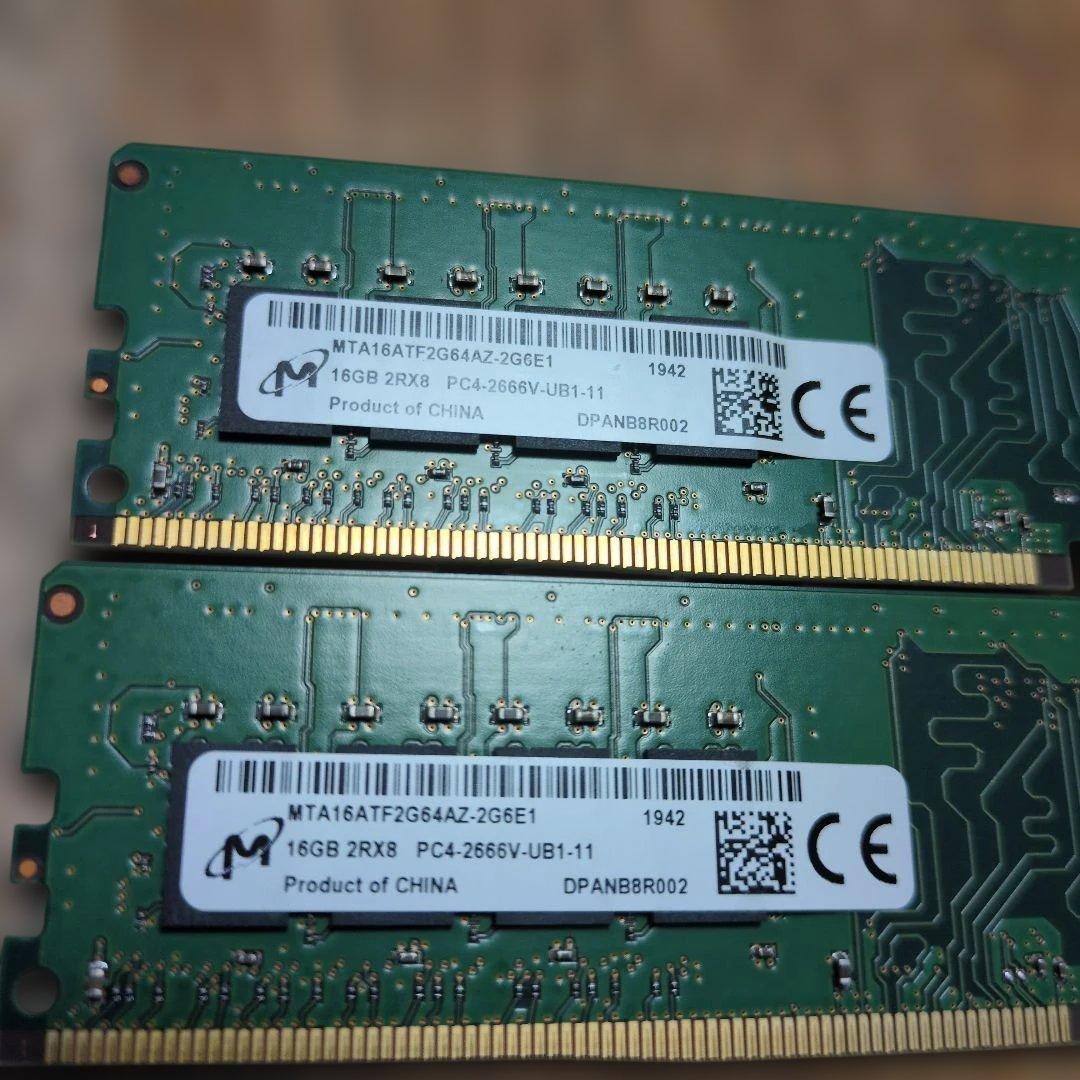 32GB(16GB×2) micron DDR4-2666 メモリ