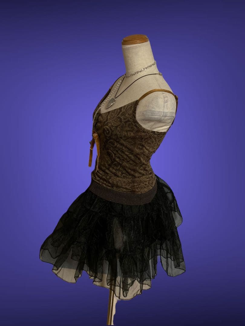 00sリボンレースゴシックキャミy2kフェアリーグランジバレエコア小悪魔ギャル