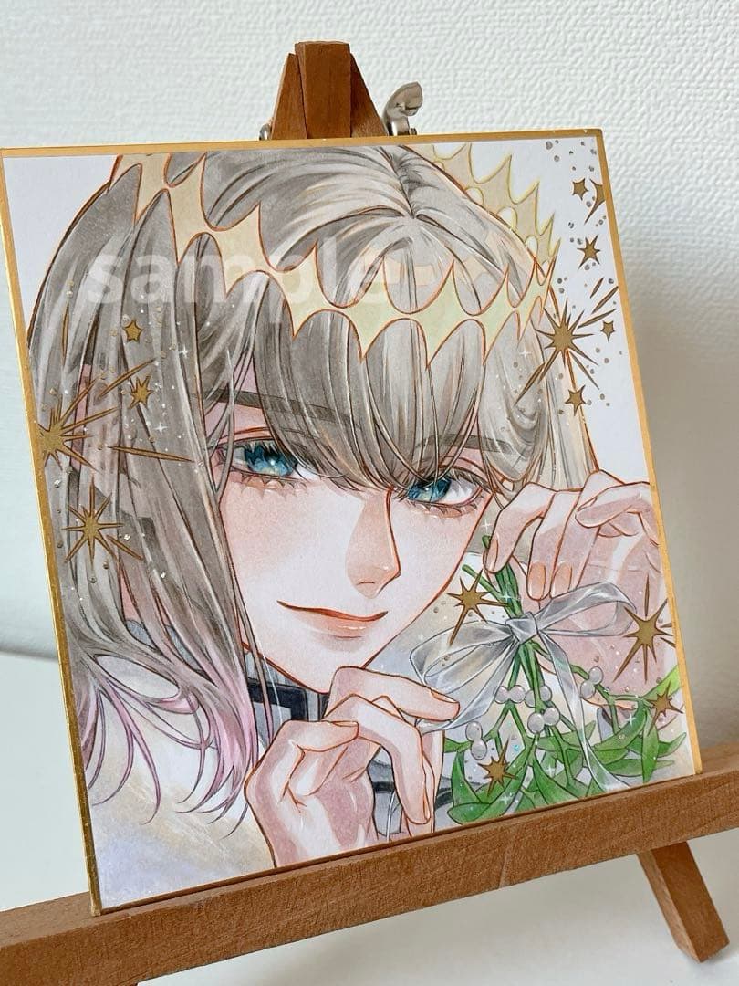 m*可様 ✴︎ オベロン ✴︎　手描き　イラスト　寸松庵色紙