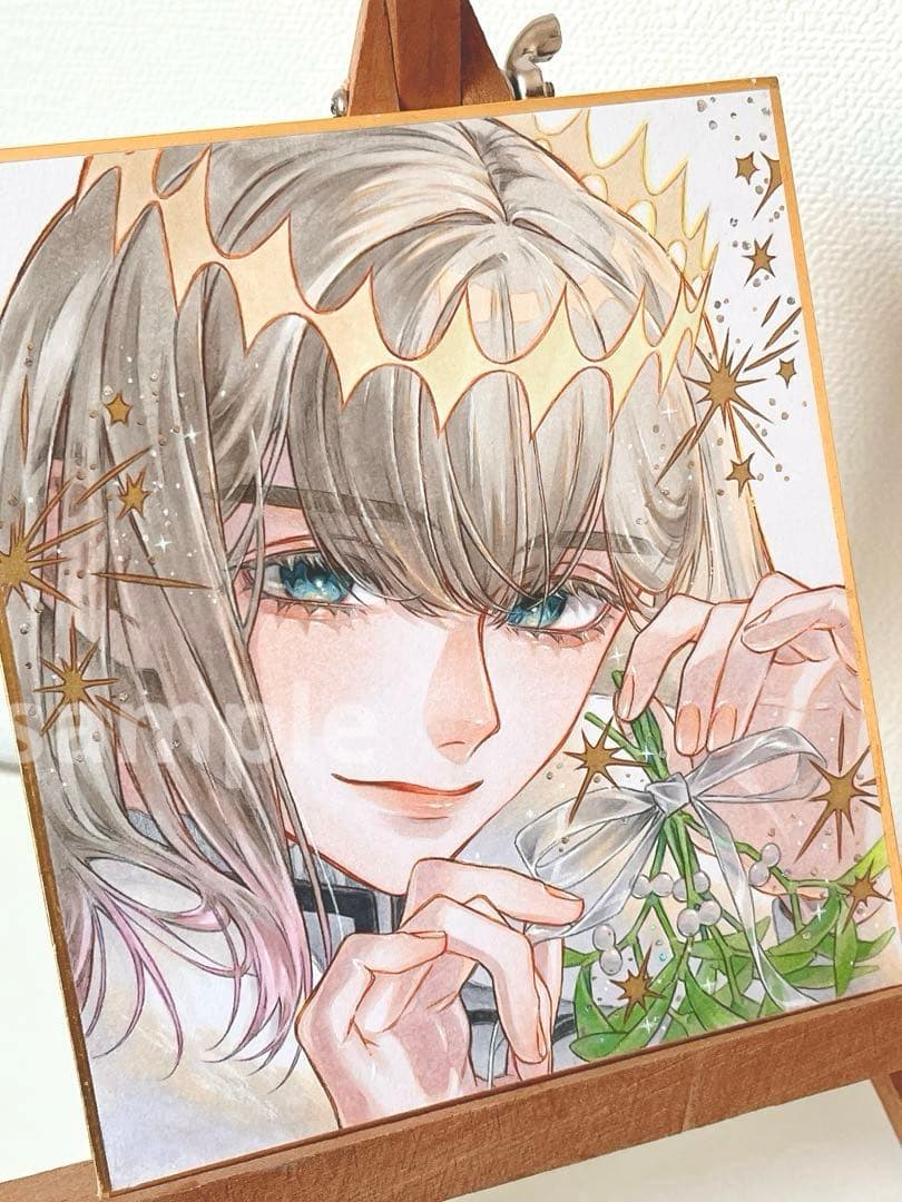 m*可様 ✴︎ オベロン ✴︎　手描き　イラスト　寸松庵色紙