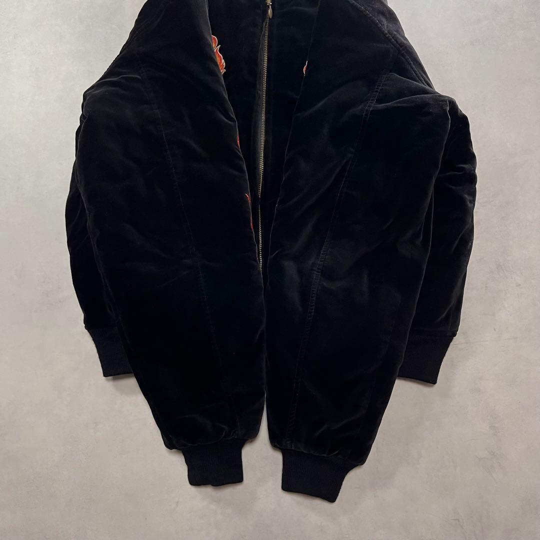 ◎HARLEY DAVIDSON 別珍 ベロア スカジャン 袖フレイム ハーレー