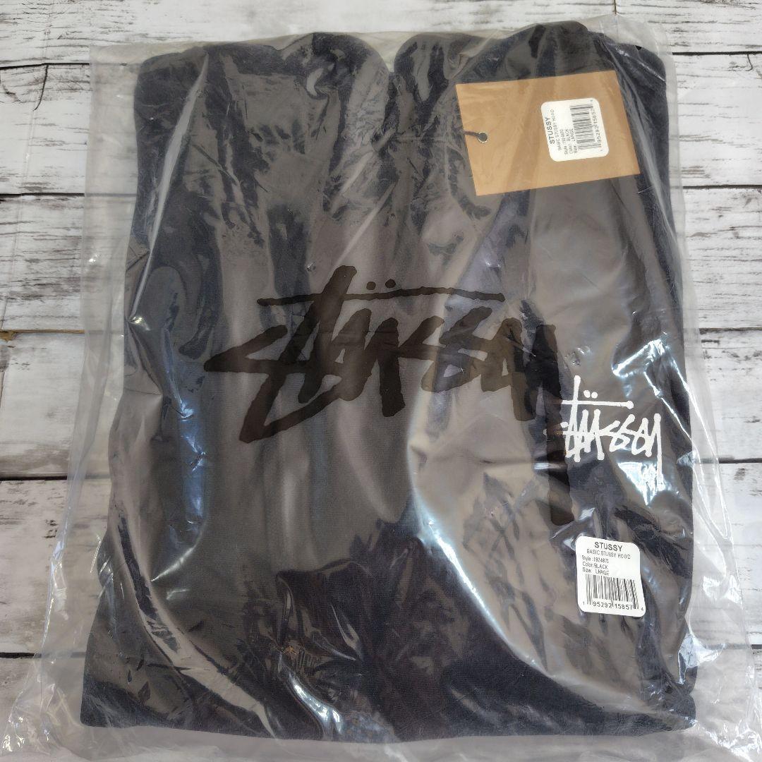 STUSSY Lサイズ BASIC プルオーバーパーカー 黒