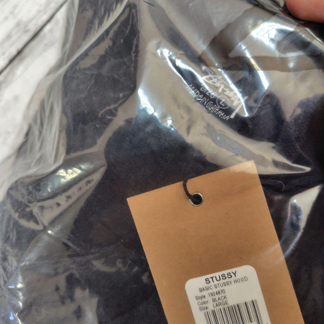 STUSSY Lサイズ BASIC プルオーバーパーカー 黒