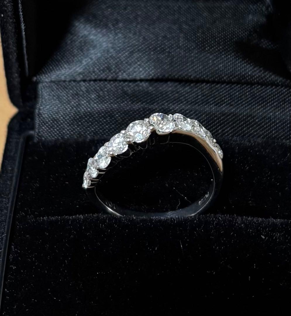Pt900 0.1ct ハーフエタニティリング