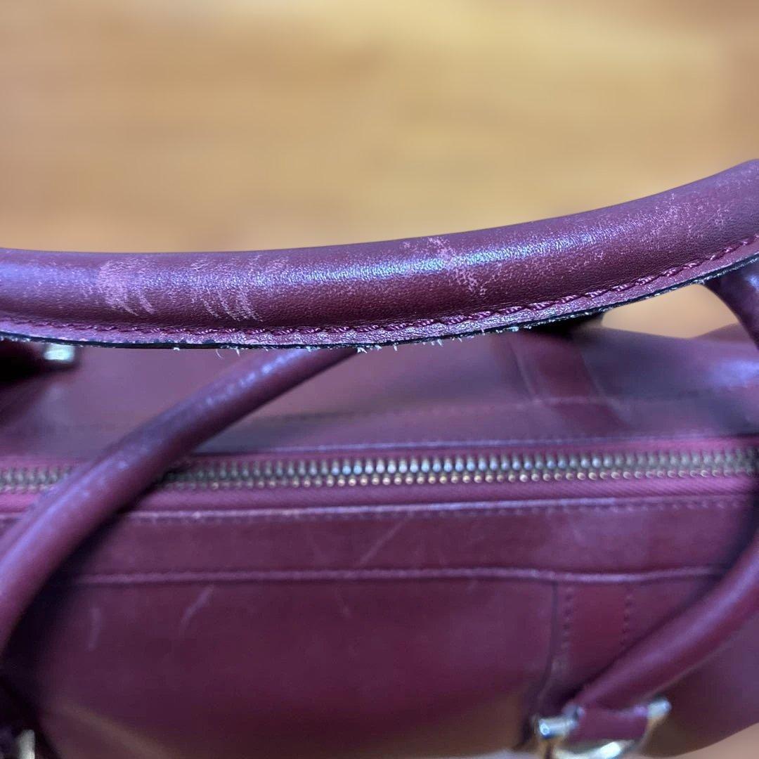 カルテェ　バーガンディレザー ボストンバッグ