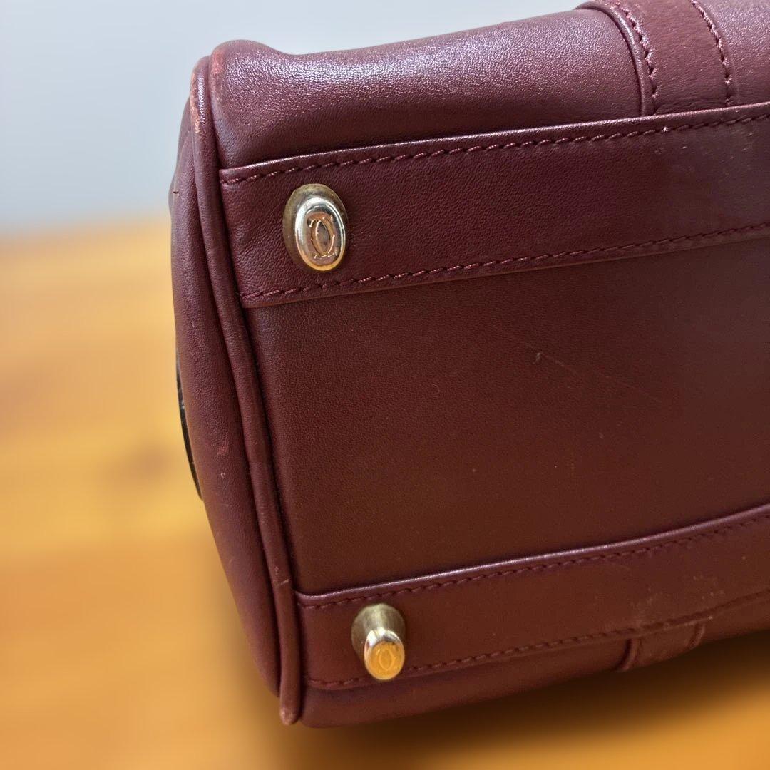 カルテェ　バーガンディレザー ボストンバッグ