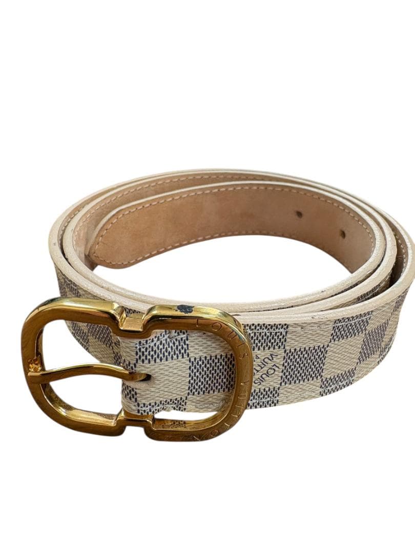 Y様用【正規品】ルイヴィトン ダミエ アズール ベルト 80/32 ゴールド金具