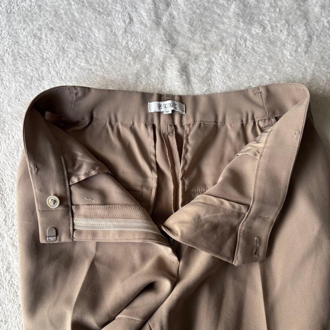✨️美品✨️ PLST プラステ スーツ ノーカラー ベージュ XS ストレッチ