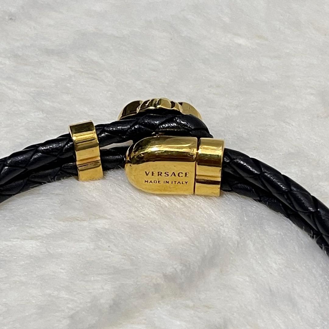 【美品】VERSACE Black Gold Bracelet ヴェルサーチ