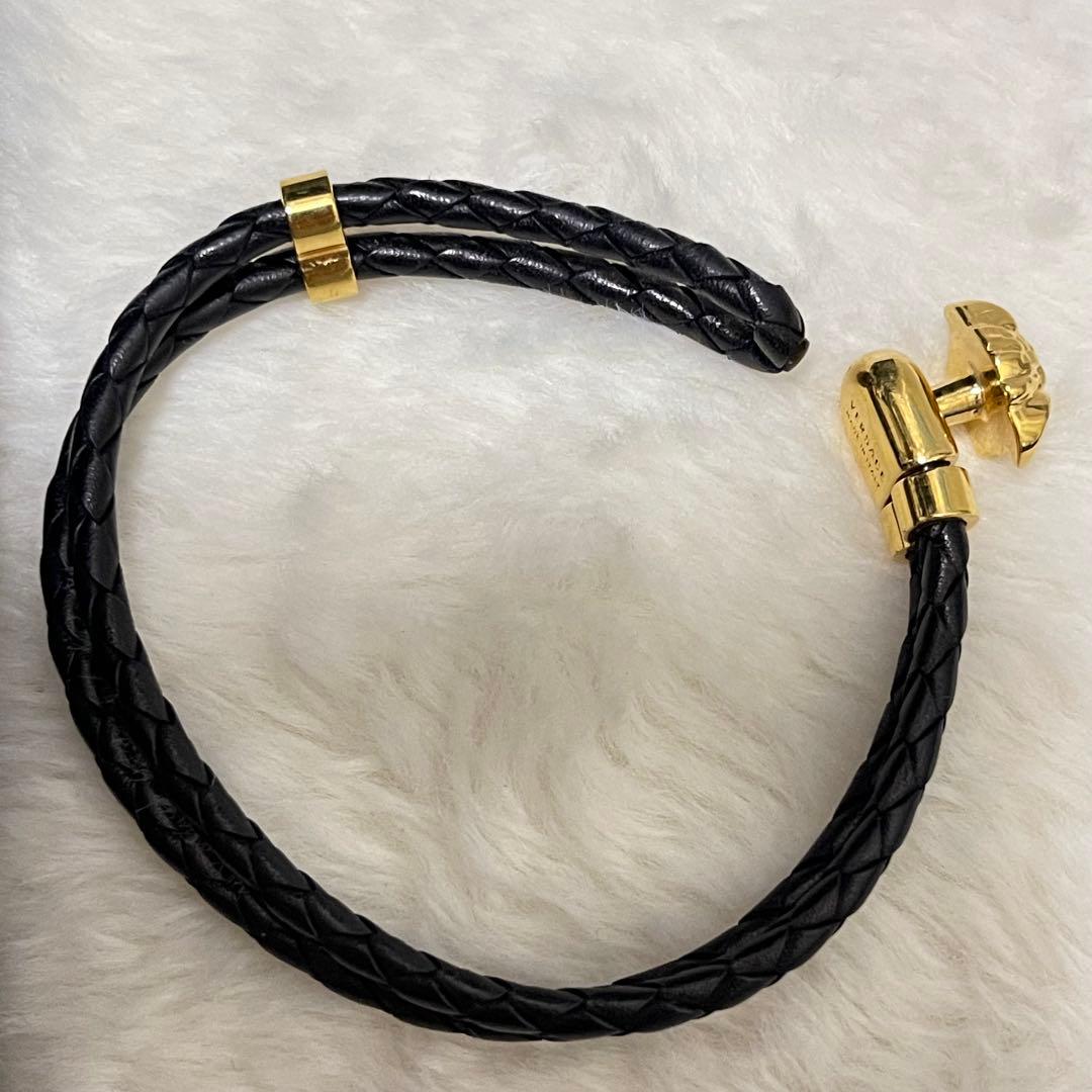 【美品】VERSACE Black Gold Bracelet ヴェルサーチ