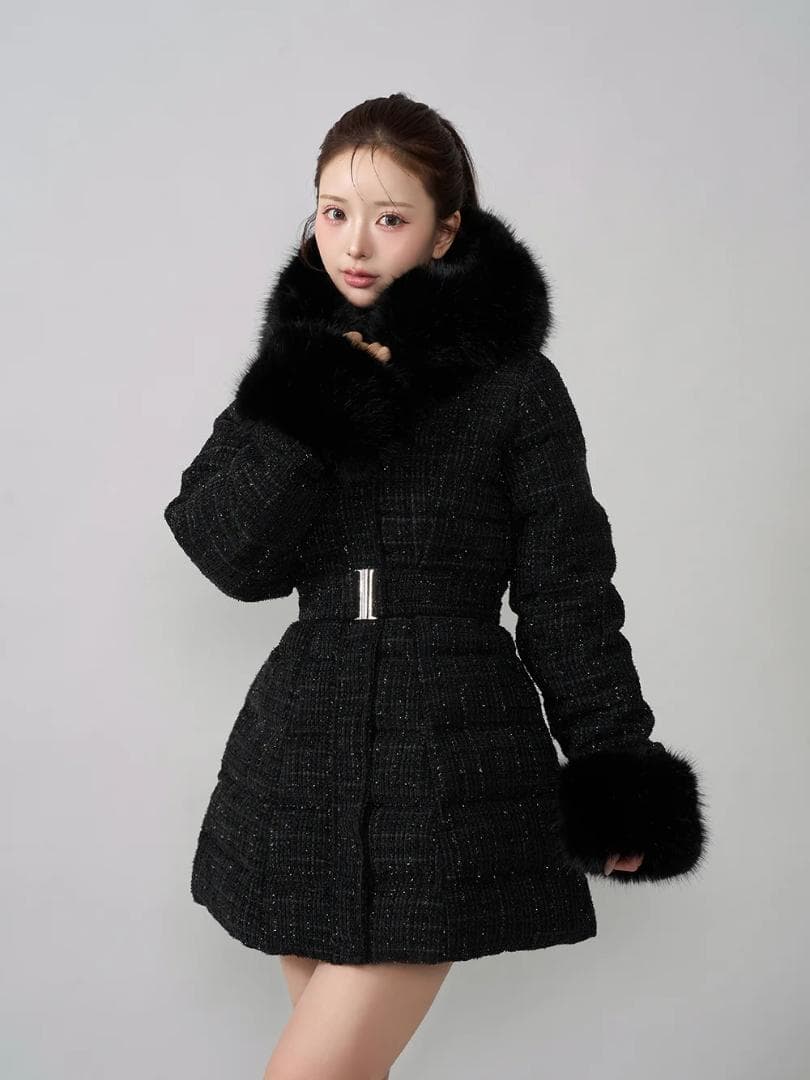 新品 Darich ダーリッチ　レディミディツイードダウンコート