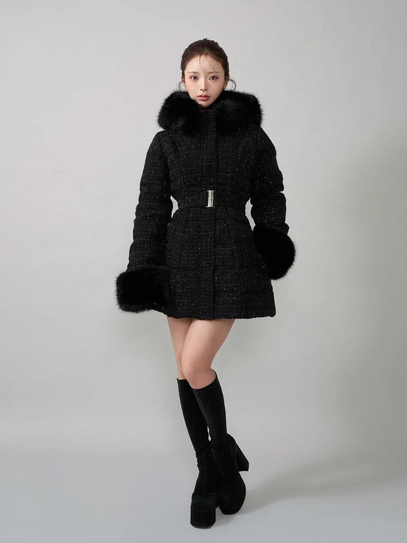 新品 Darich ダーリッチ　レディミディツイードダウンコート