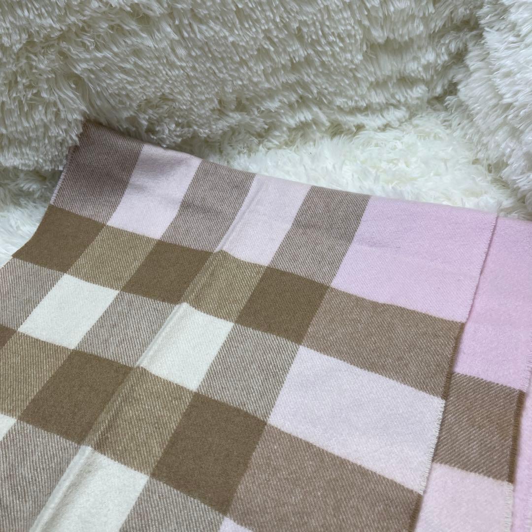 BURBERRY　バーバリー　マフラー　カシミア　ピンク　メガチェック　美品