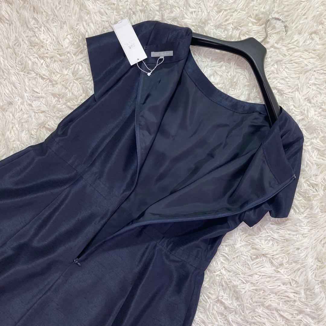 未使用タグ付　23区 46 大きいサイズ　ネイビー　セレモニーワンピース