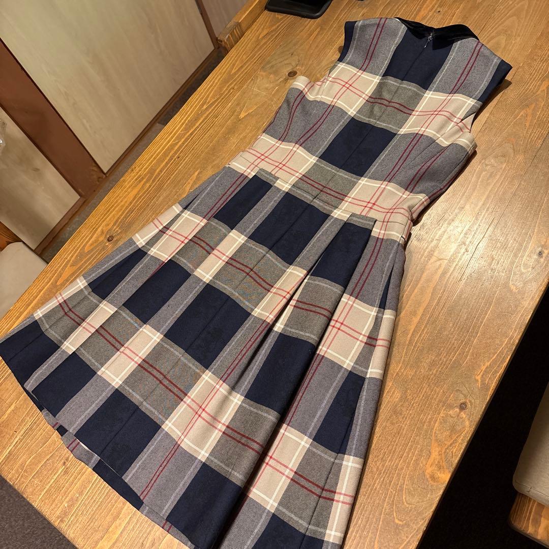 【美品 希少】Yorkland チェック ノースリーブワンピース