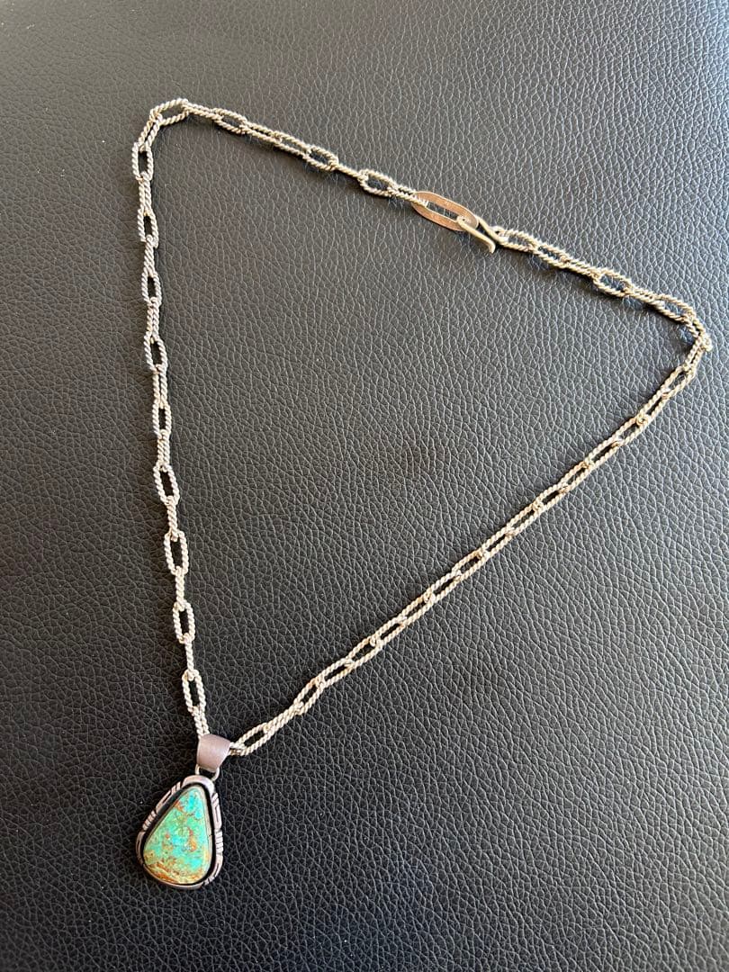 ナバホ ターコイズ Elouise kee 作 フラットヘッド チェーン