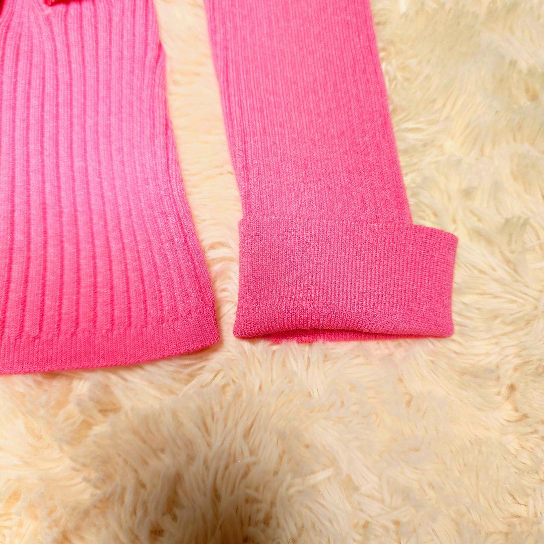 M'S GRACY ウエスト リボン リブニット カットソー 38 ピンク