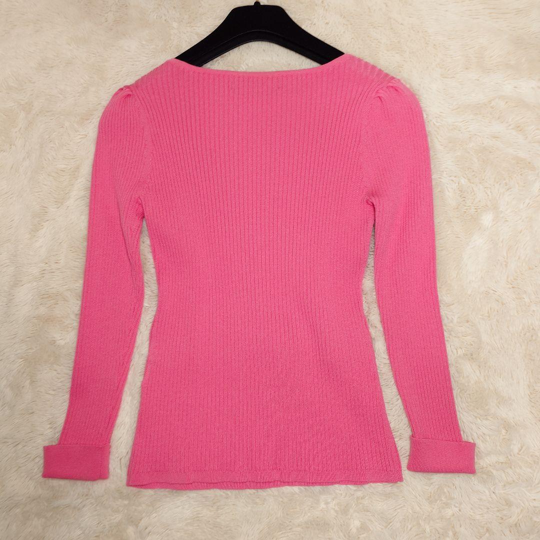 M'S GRACY ウエスト リボン リブニット カットソー 38 ピンク