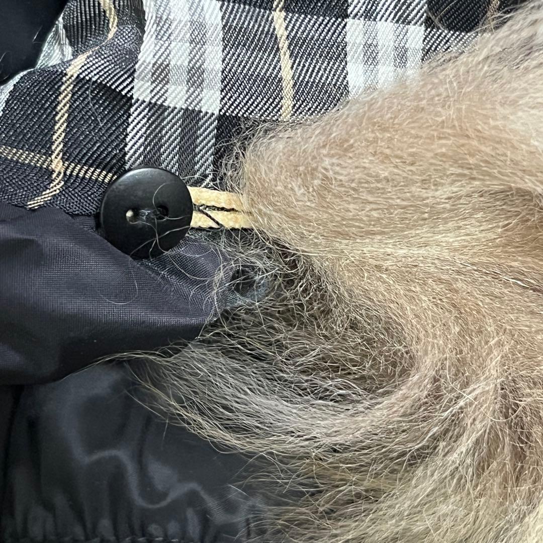 バーバリー ブルーレーベル ダウンコート ロング 40 ブラック ラクーンファー