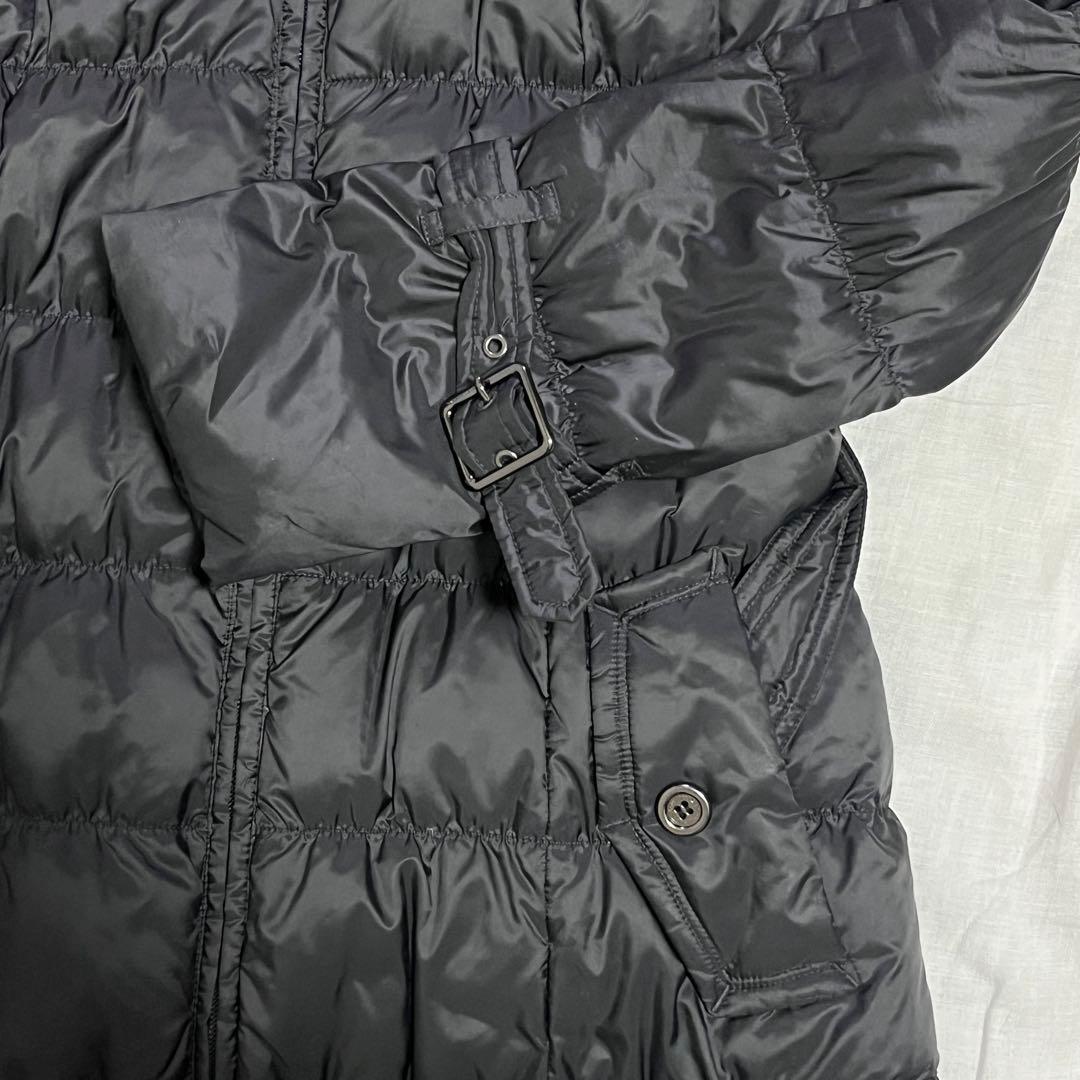 バーバリー ブルーレーベル ダウンコート ロング 40 ブラック ラクーンファー