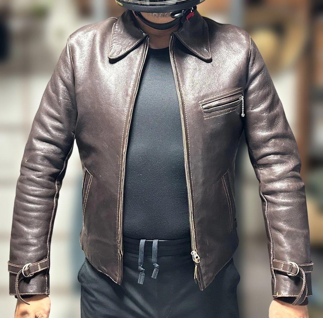 High Notch（ハイノッチ）ホースハイド レザーイダース 古着 38