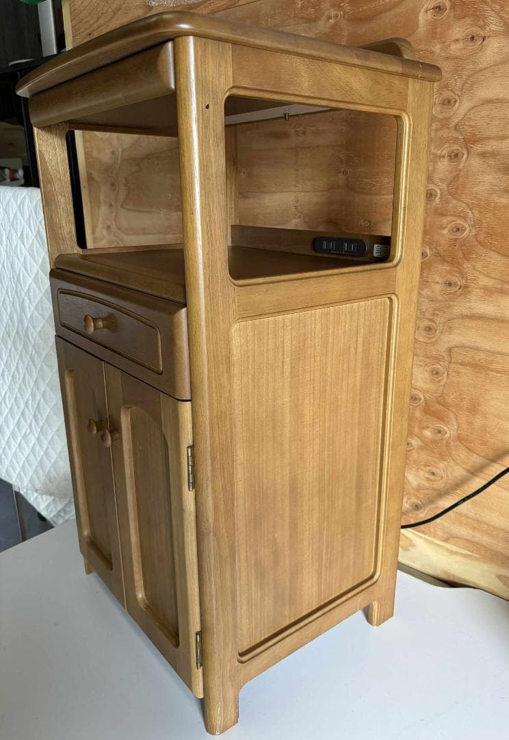 KARIMOKU 電話台・FAX台 木製 オールド ヴィンテージUsed/キレイ