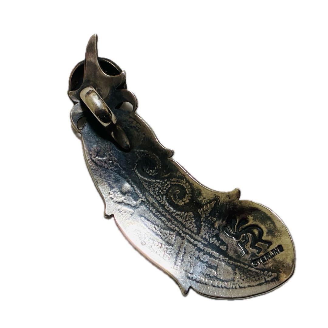 ホピ　ネックレス　ペンダント　サンフェイス　フェザー　ターコイズ　スターリング