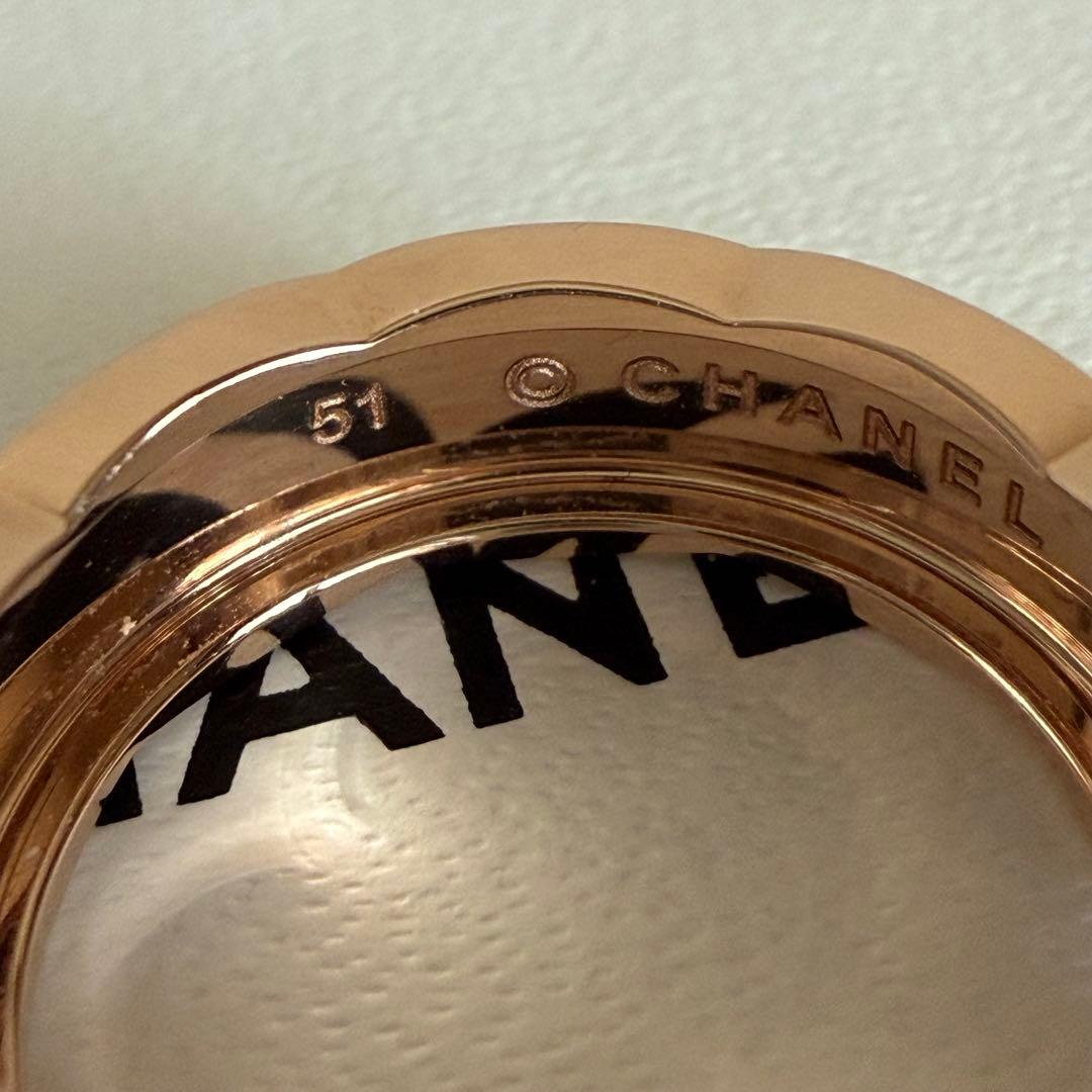 CHANEL ココクラッシュリング ミディアム ベージュゴールド 51