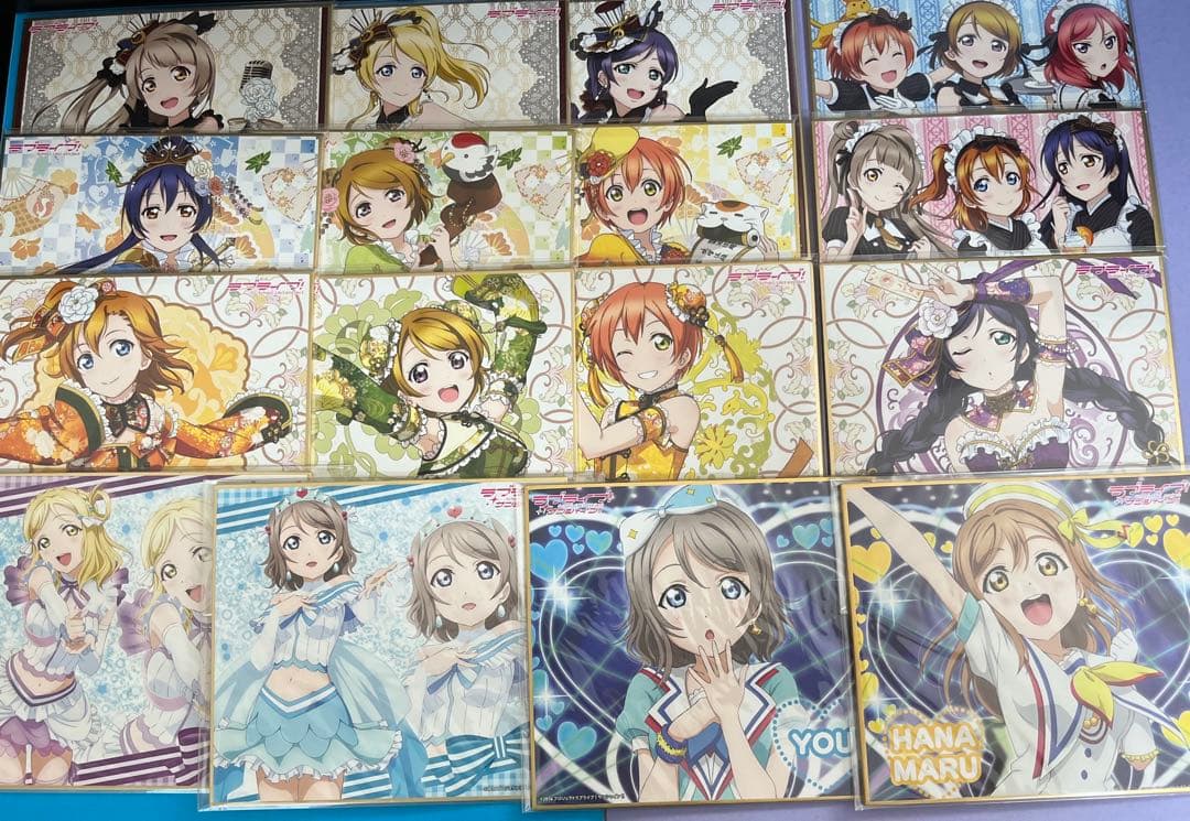 【16枚セット】ラブライブ μ's Aqours トレーディング色紙　色紙ケース