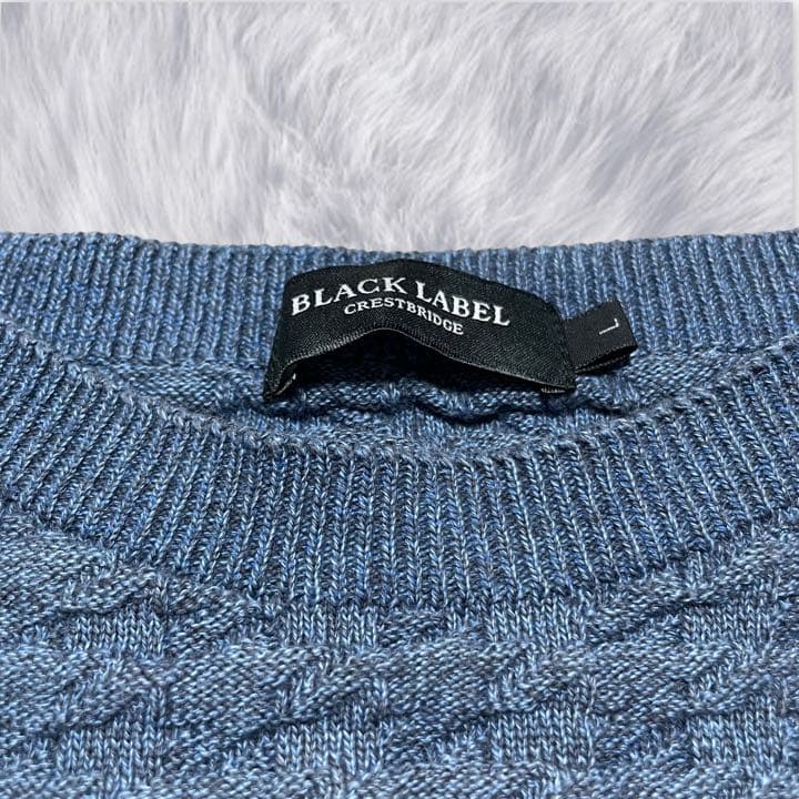 【CRESTBRIDGE】美品グラデーションニット 千鳥格子 コットン L