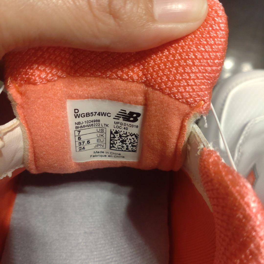 New Balance 574 ゴルフシューズ　24.0cm 　ホワイト　ピンク