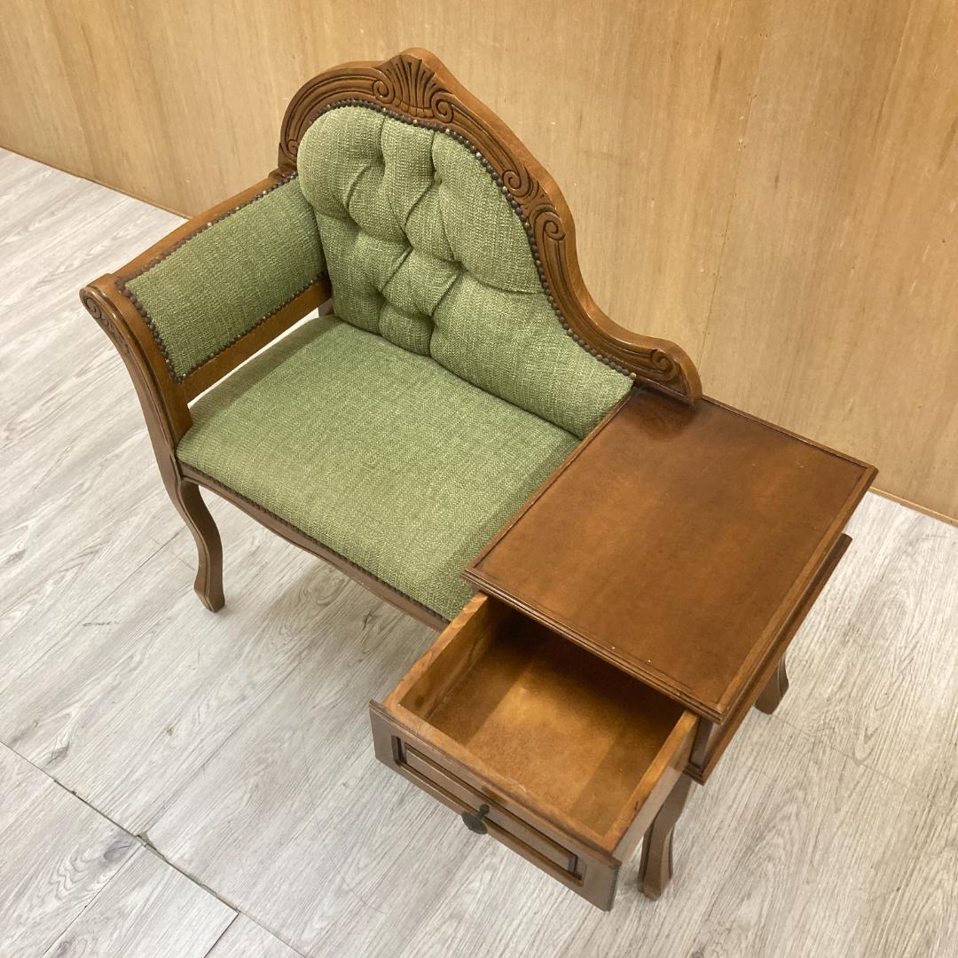 アンティーク調　猫脚　テレフォンベンチ　クラシック