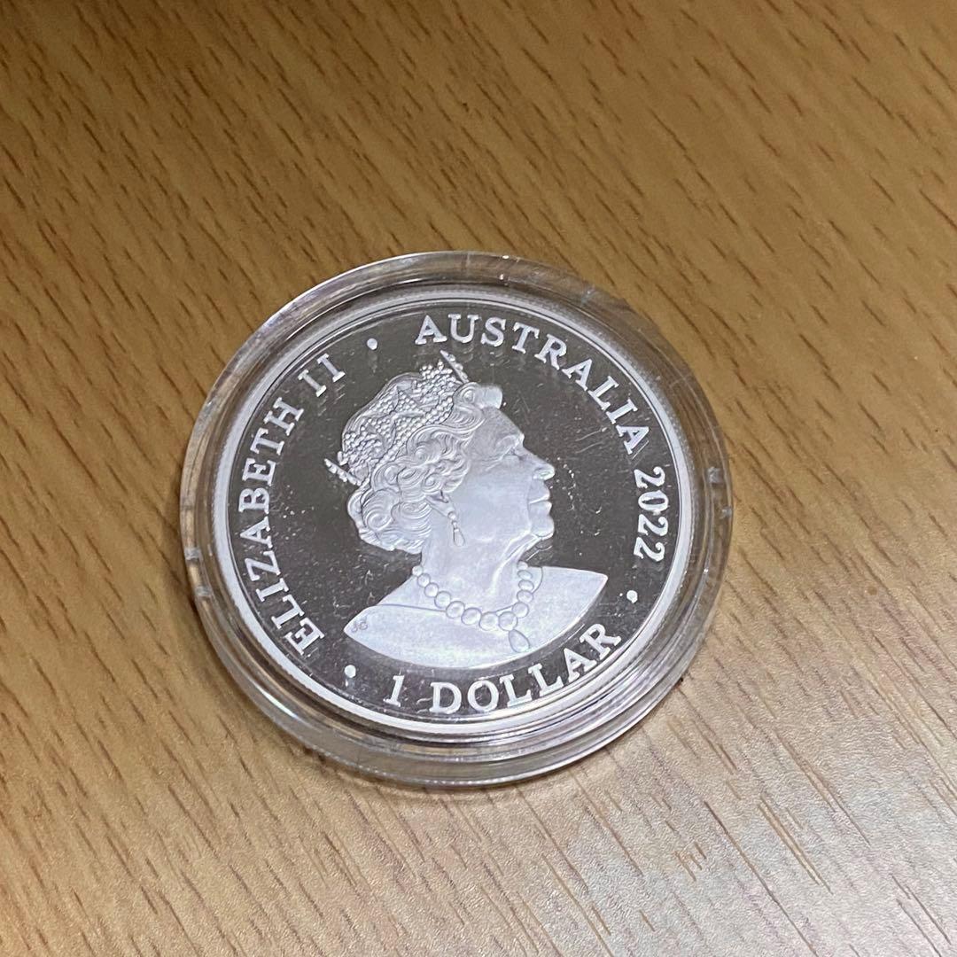 記念銀貨1ドル1オンス オーストラリア 2022年 カンガルー／エリザベス2世