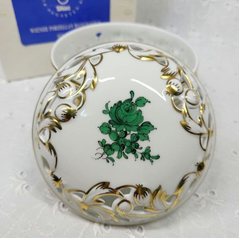 未使用近✨アウガルテン マリアテレジア 小物入れ ボンボニエール 大 透かし