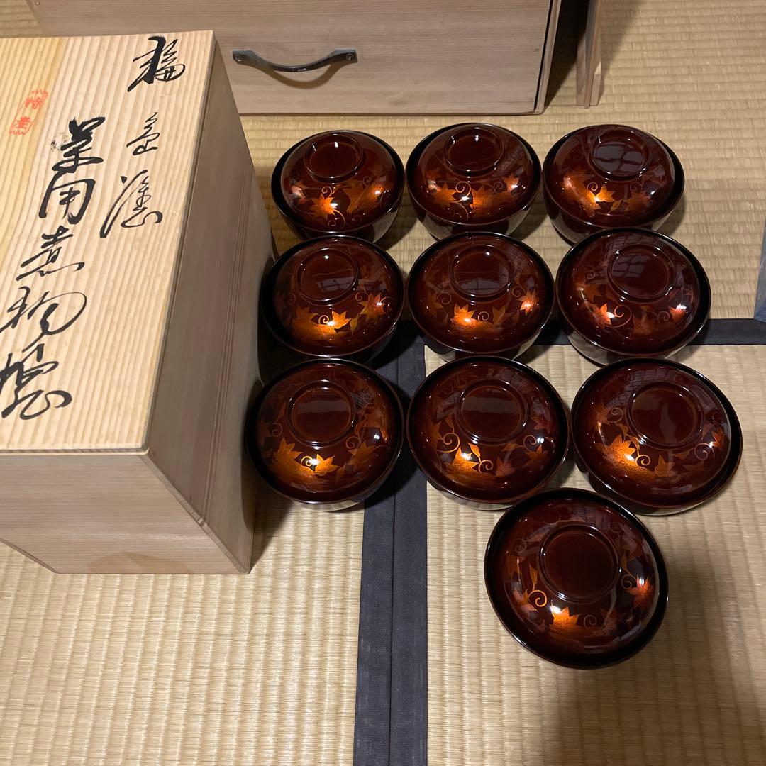 輪島塗「高級美術 漆器」『懐石道具セット』　※美品　茶道具