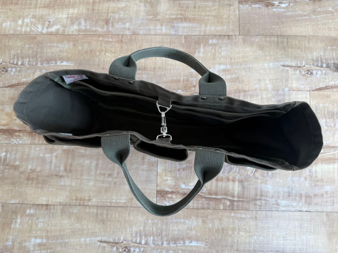 松野屋 スレッドライン ヘビーキャンバス帆布バッグアーミーグリーン L