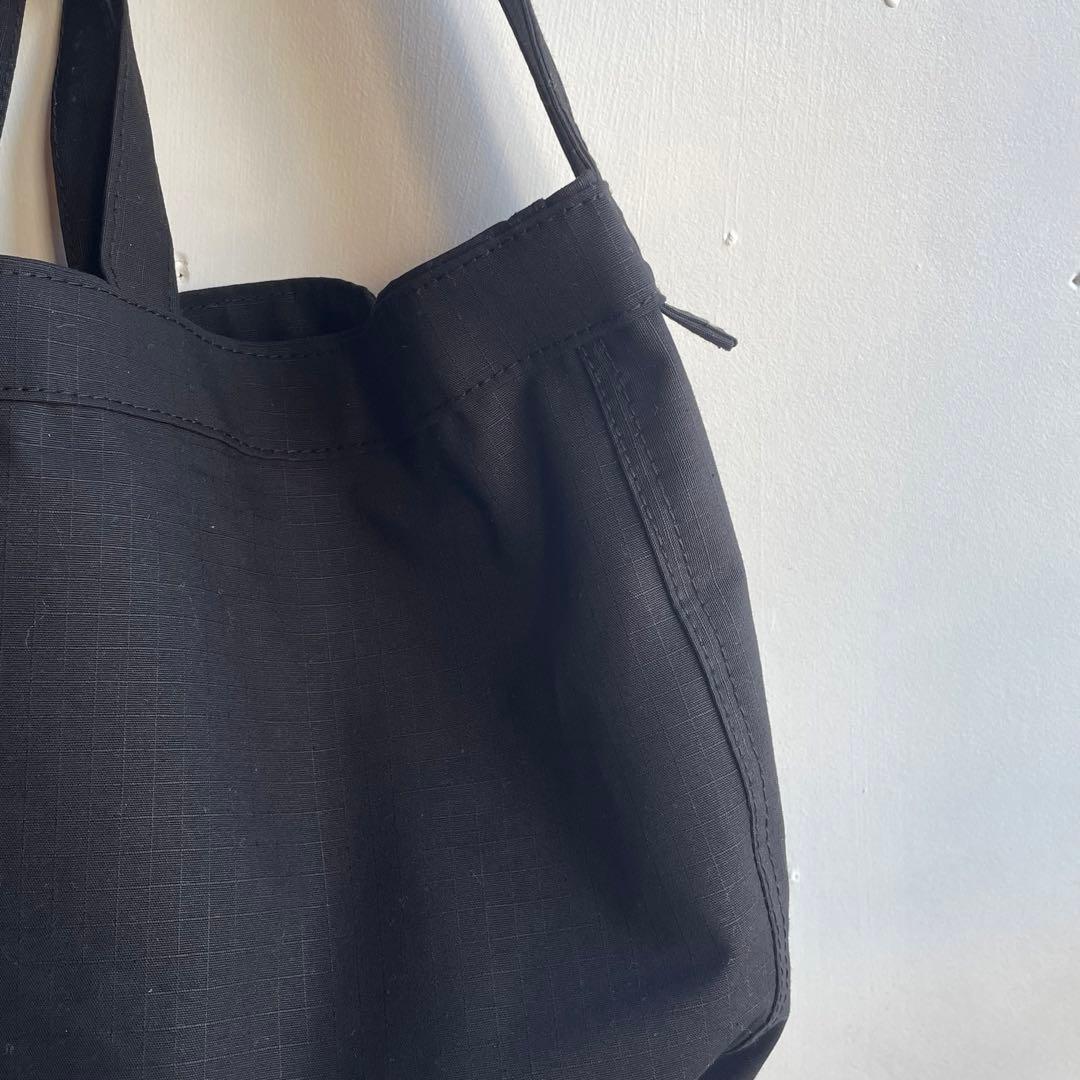 【2way仕様】ニュースペーパーバッグ　トートバッグ　ビンテージ　ブラック