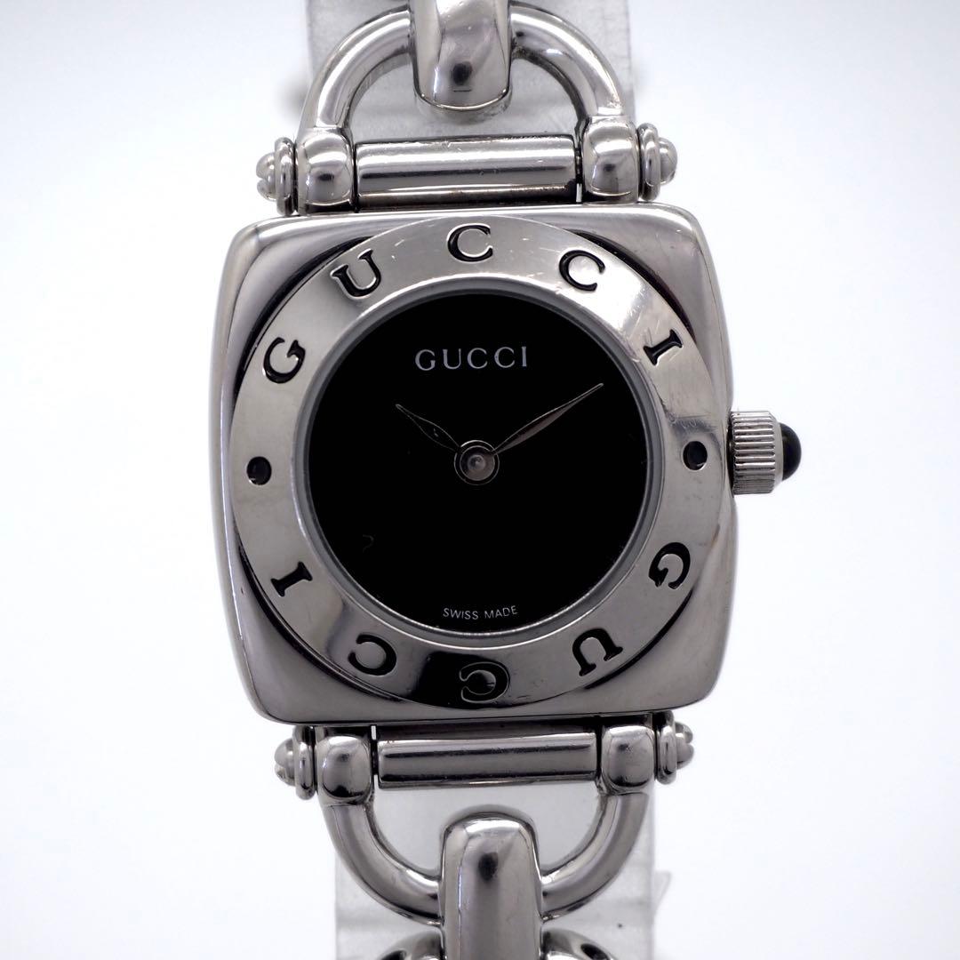 26【美品】GUCCI レディース 時計 シルバー ブラック 6400L