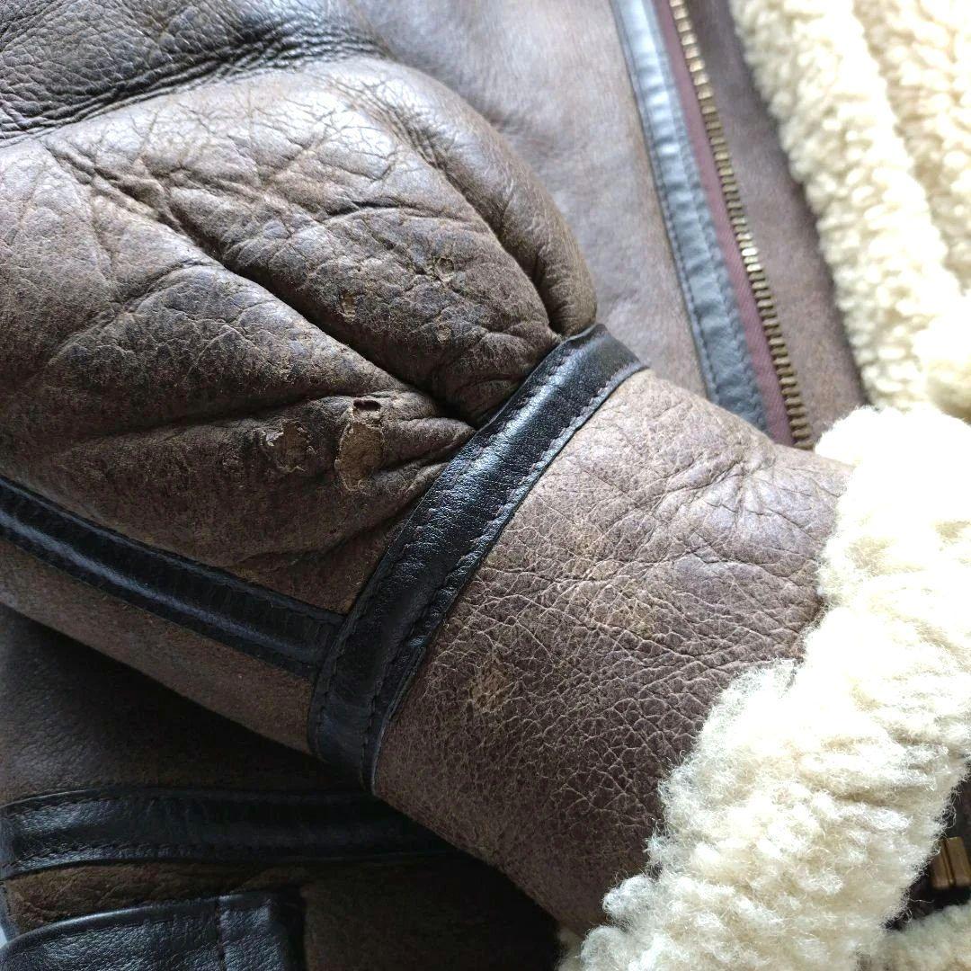 USA製✨Schott B-3ムートンフライトジャケット38レザー ブラウン