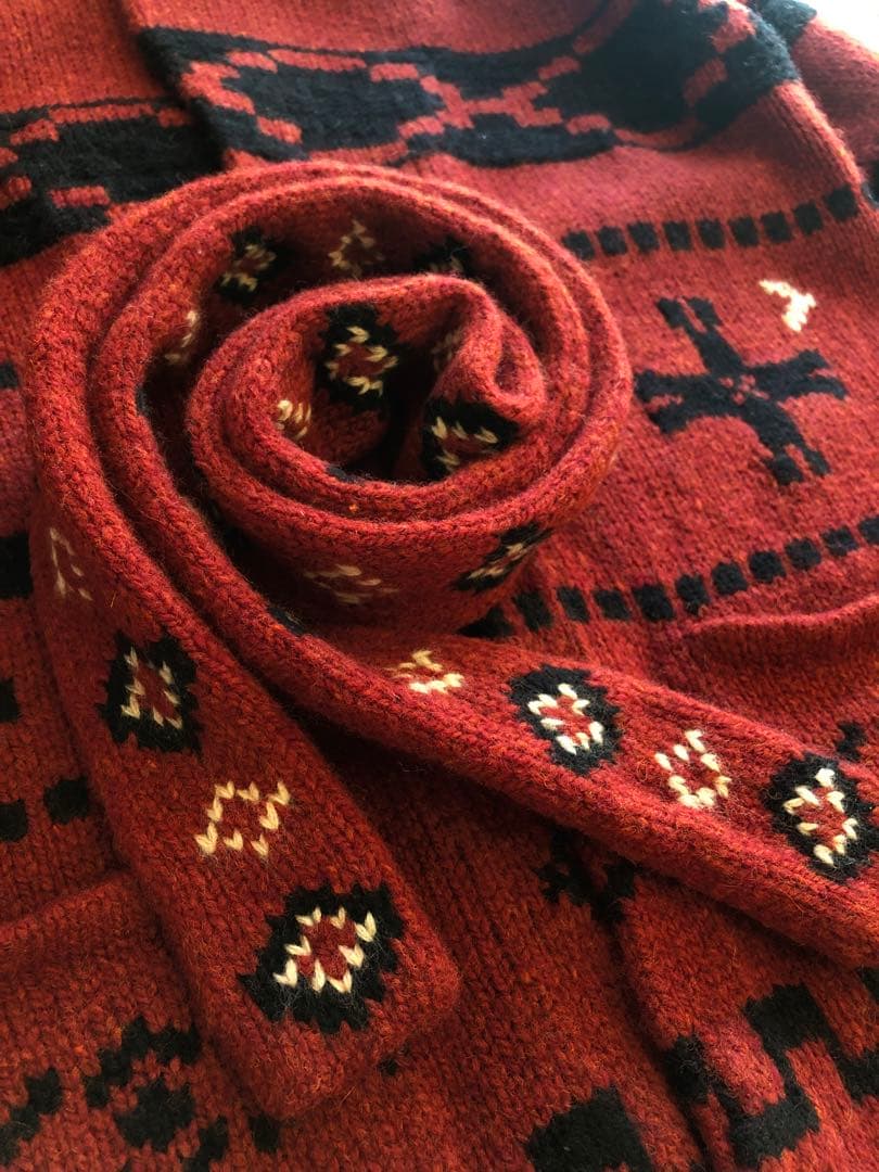 90年代ラルフローレンRalph Lauren ハンドニットショールカラー男女